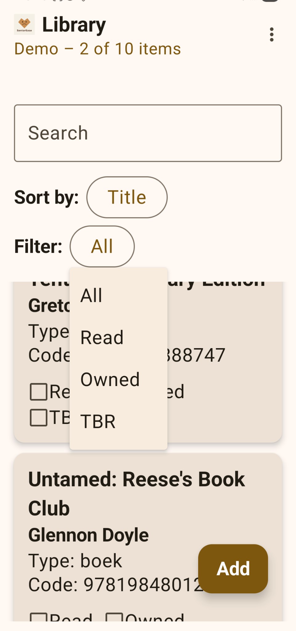 Filter and sort your library
