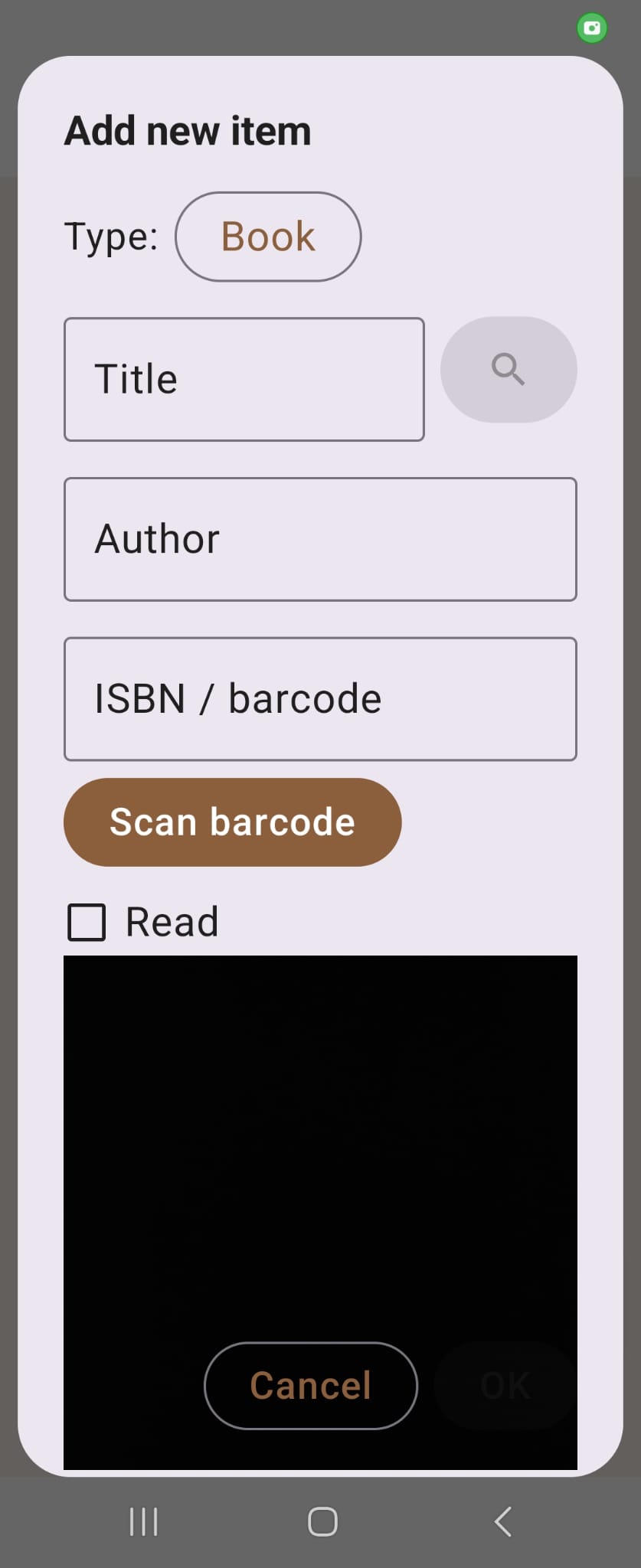 Scan ISBN to add a book